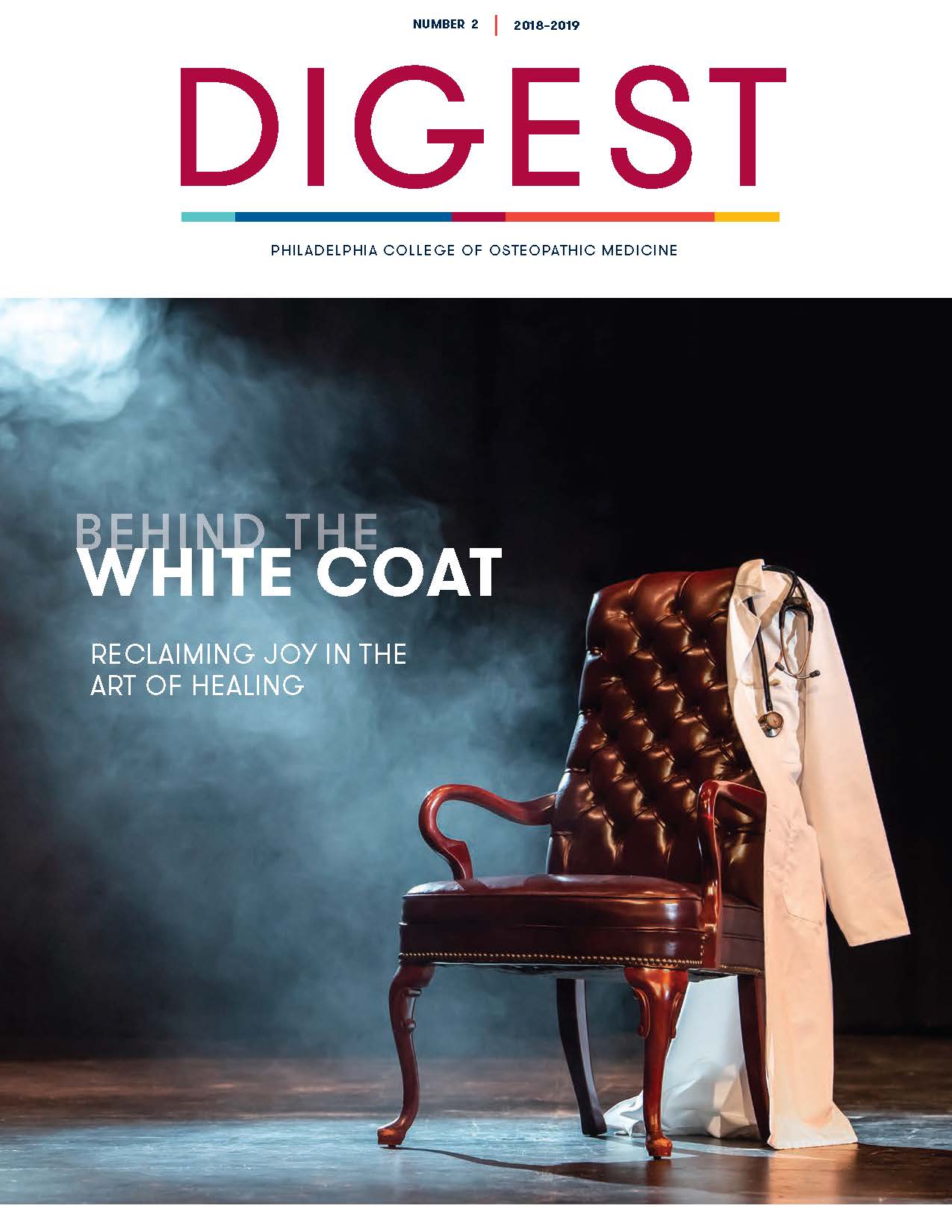 Cover of Digest Magazine, Number 2, 2018 - Behind the White Coat