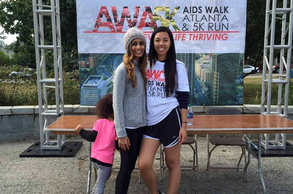 Hershika Patel (PharmD '18) posing with a friend after a fundraising run
