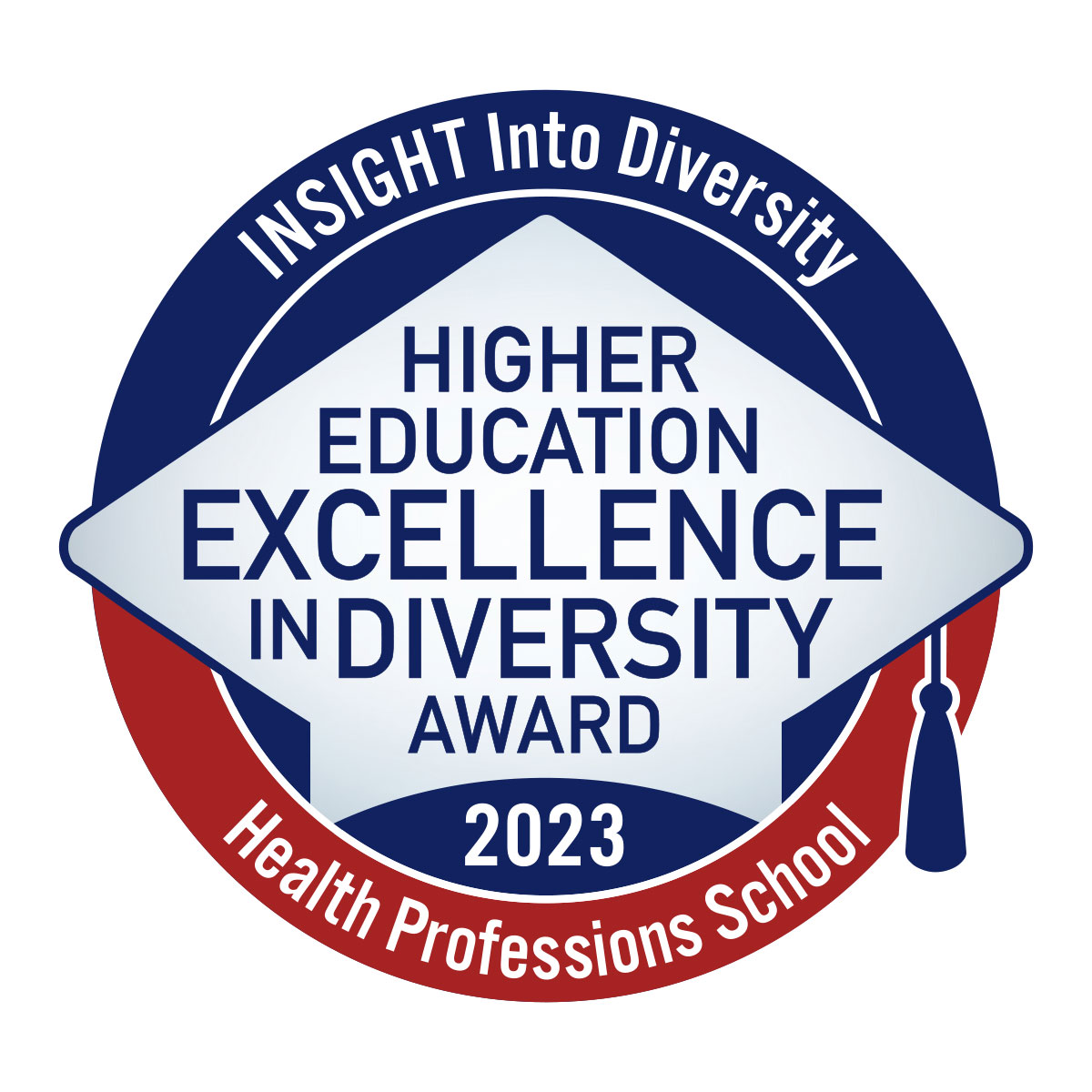 Logo for Insight Into Diversity Magazine's Higher Education Excellence in Diversity Award (Health Professions School) 2023