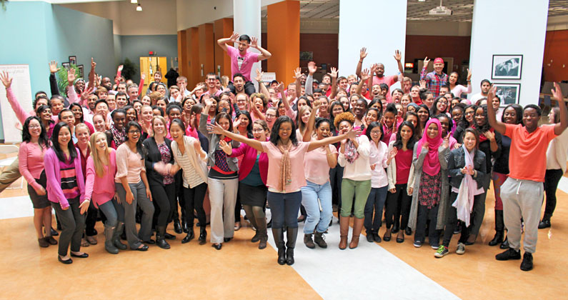 GA-PCOM DO Class of 2018 supports classmate through "Pink Out" and fundraiser.