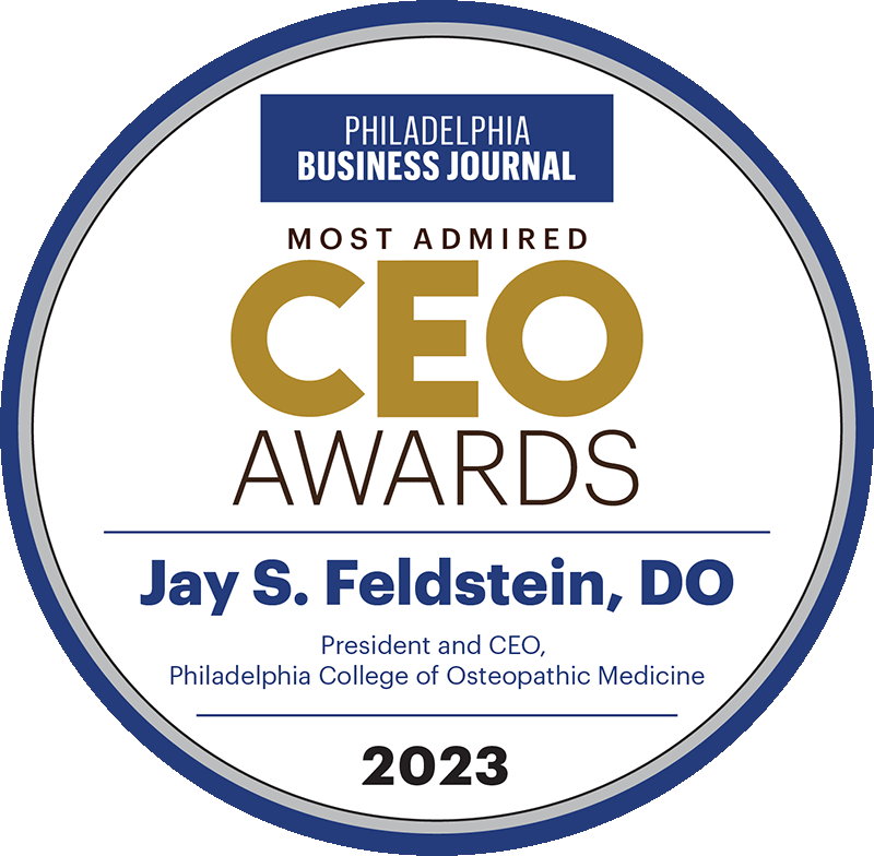 Philadelphia Business Journal Most Admired CEO Awards Logo featuring Jay S. Feldstein, DO