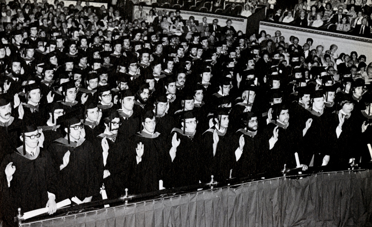 PCOM commencement ceremony (1970s).