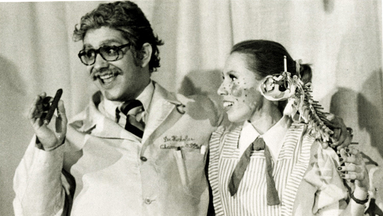 Student follies comedy sketch (1980s).