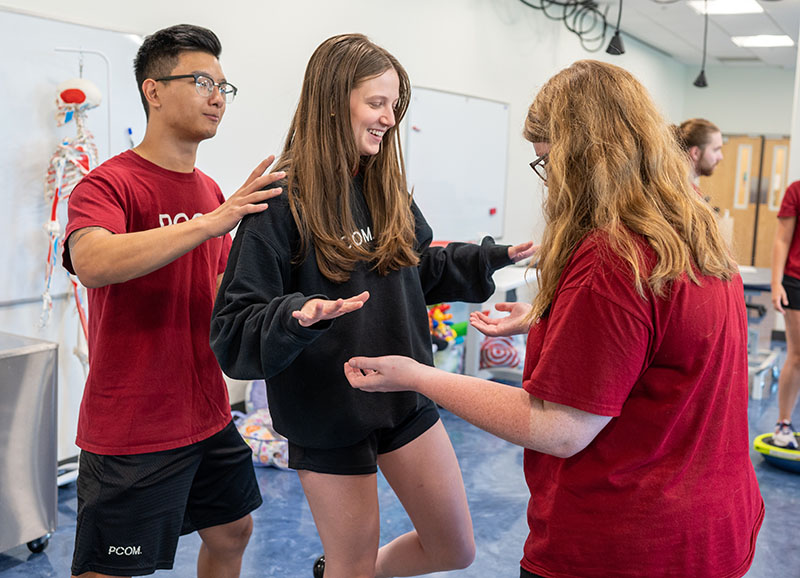 PCOM Georgia Doctor of Physical Therapy (DPT) students work in a classroom in 2022.