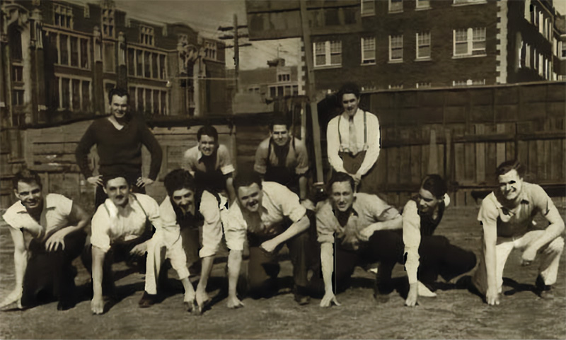 Casual football game at 48th and Spruce Streets, late 1930s.
