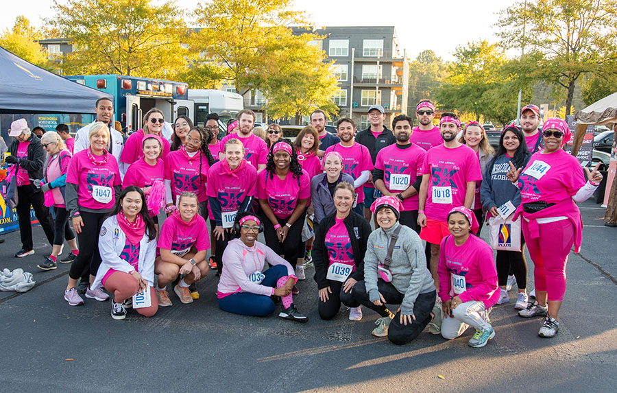 PCOM Georgia faculty, staff and students volunteered to educate the community about health topics as well as promote the College at the Paint Gwinnett Pink event (2022).