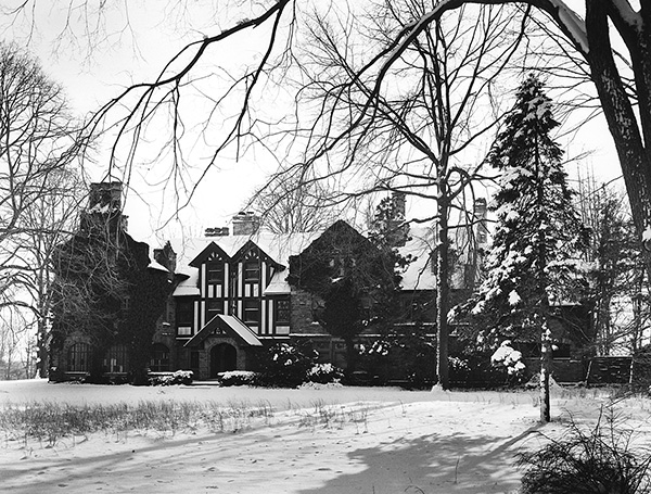 16 acres of land and the Moss Estate were purchased in 1957. The Tudor Revival-style estate was renovated and named the Levin Administration Building.