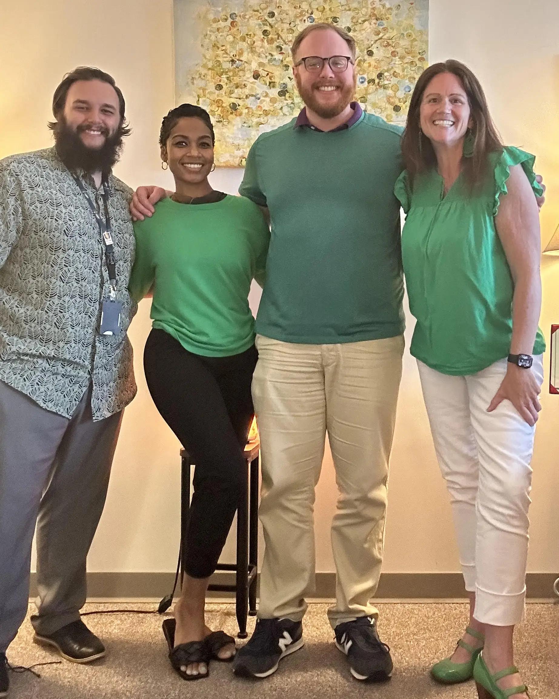 The mental health program faculty donned green to celebrate Mental Health Awareness Month.