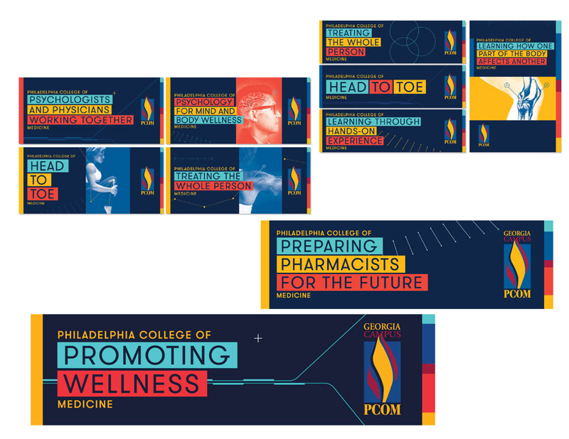 Brand Awareness Examples of PCOM brand awareness image pieces.