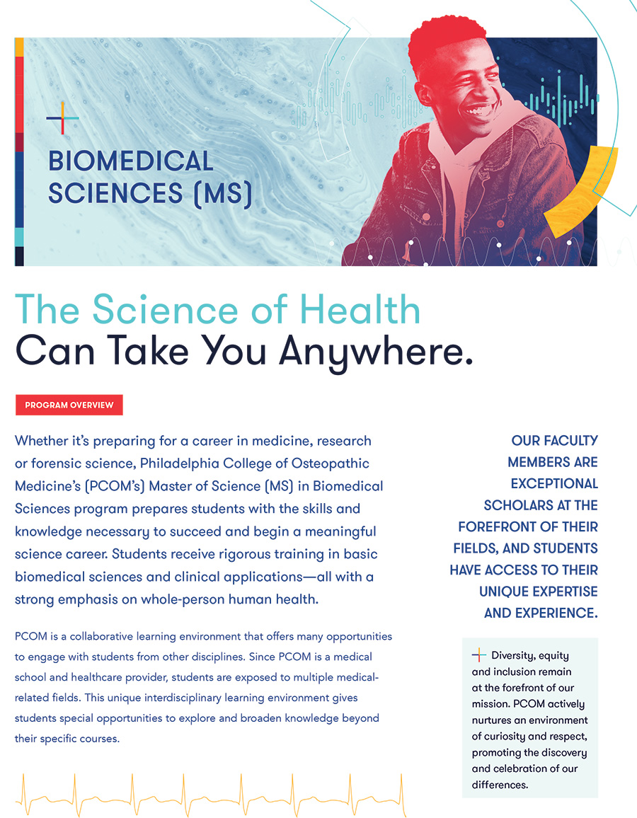 Biomedical sciences one sheet recruitment printout for admissions events