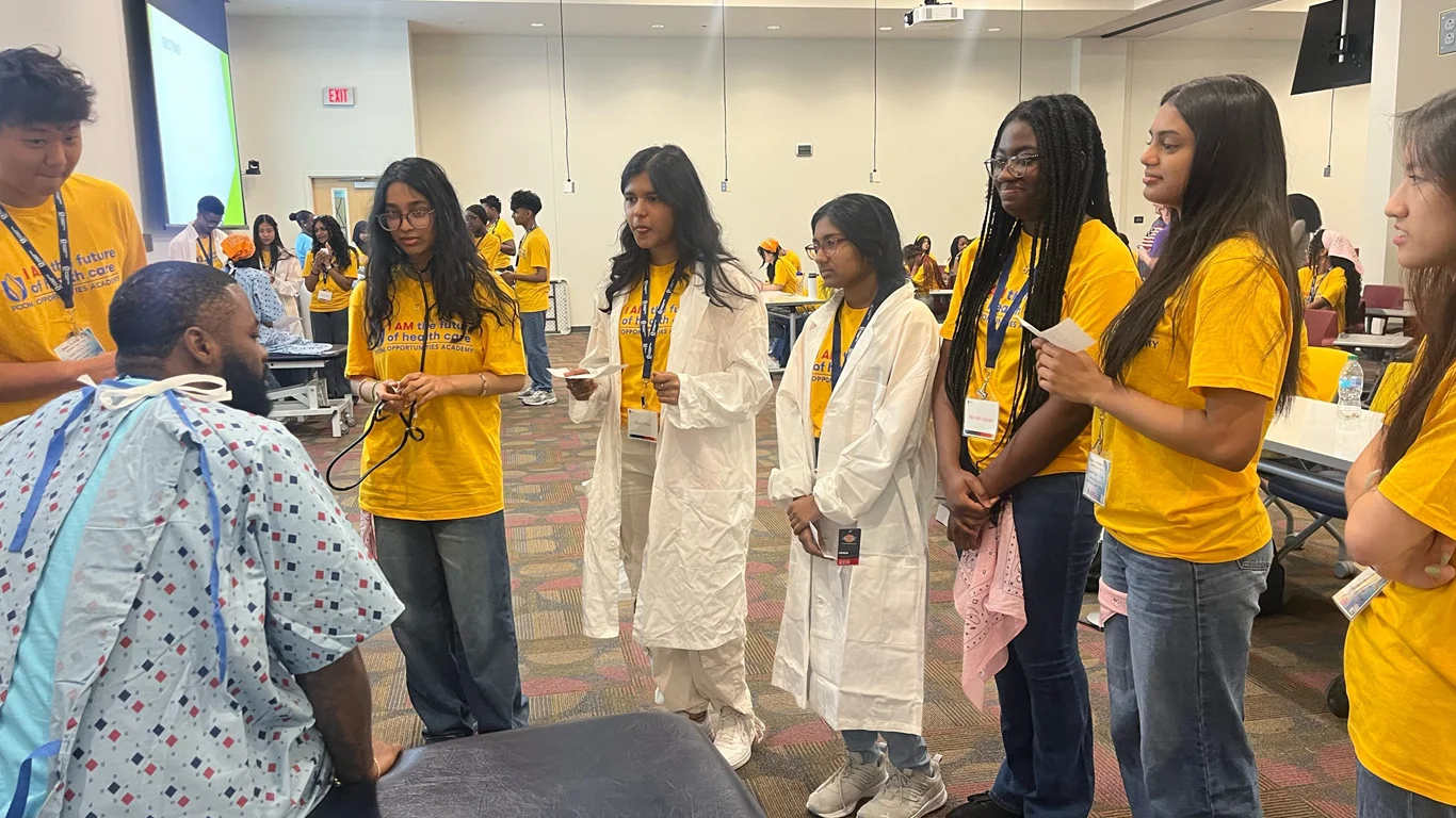 Area high school students participate in healthcare simulation activity