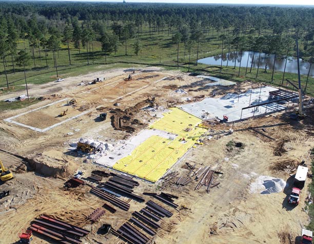 Aerial shot of PCOM South Georgia construction site in mid-October