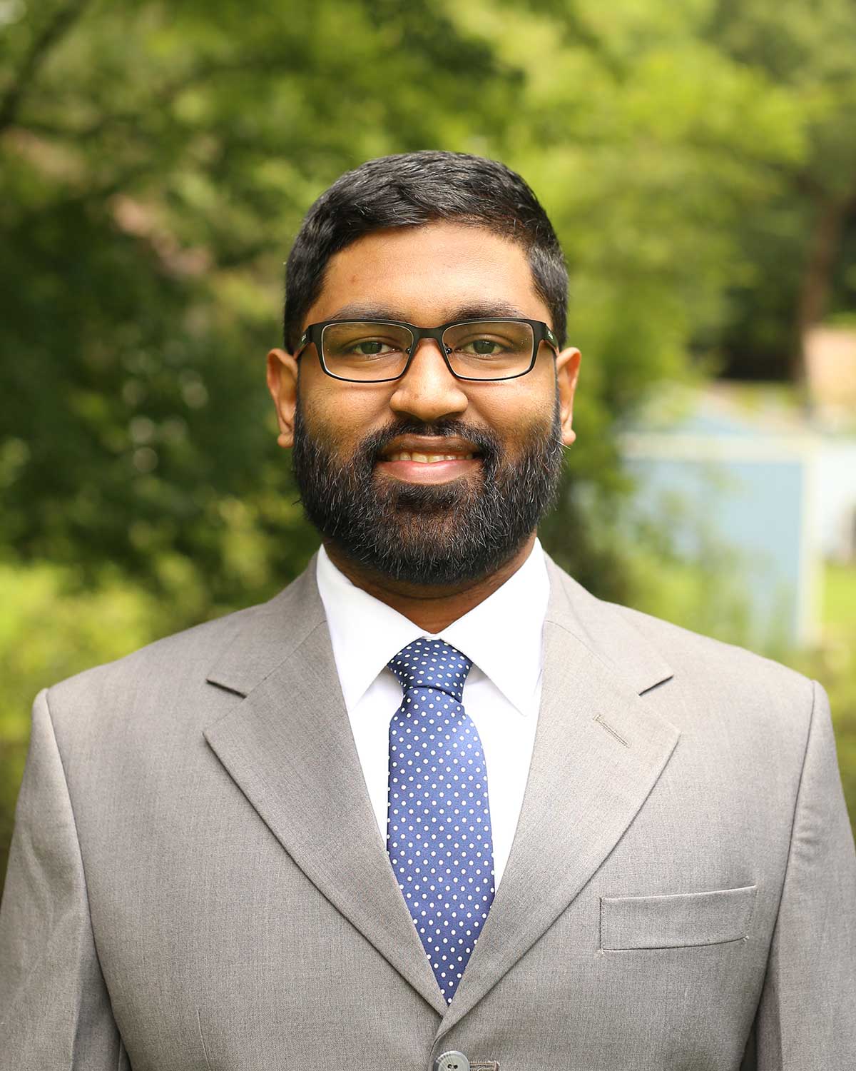 Headshot photograph of Najiullah M. Noor, MS/Biomed ‘20 smiling.