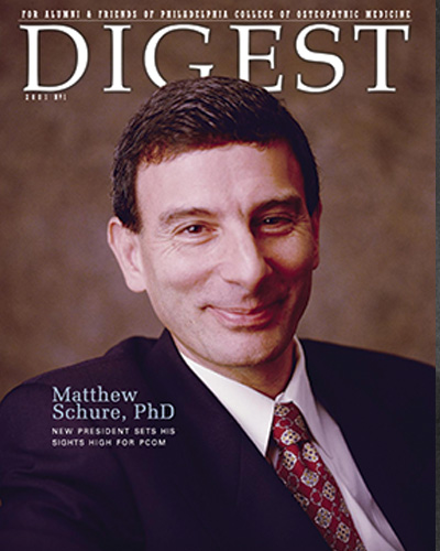 Dr. Schure appears on the cover of Digest Magazine