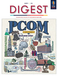 Cover of PCOM Digest Magazine 1 - 2024, with whimsical illustrations by Mike Shisler