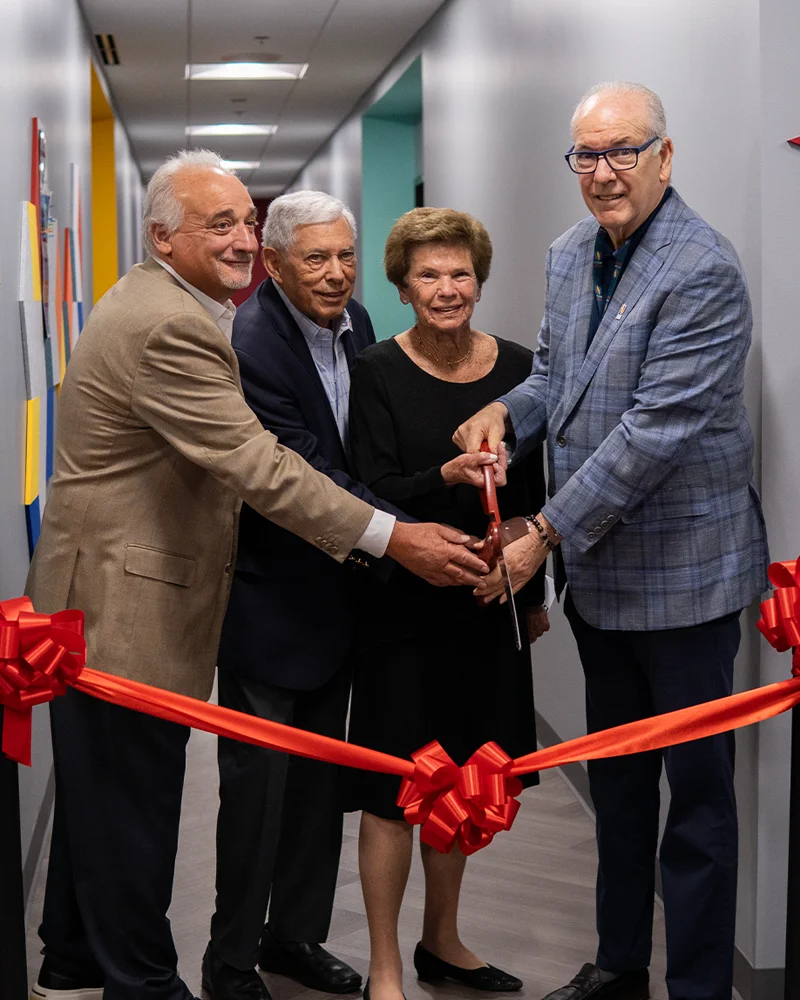 Ribboning cutting for the Chaiken Center
