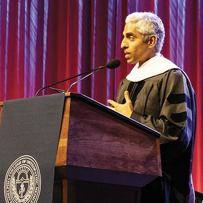 Vivek Murthy, MD, MBA, addresses the crowd at the PCOM Commencement Ceremony