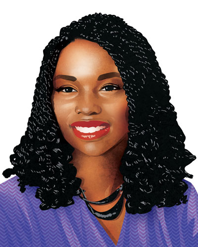 Artistic portrait of Black female leader Ebony Wortham, JD