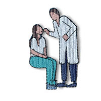 Illustration of doctor and patient