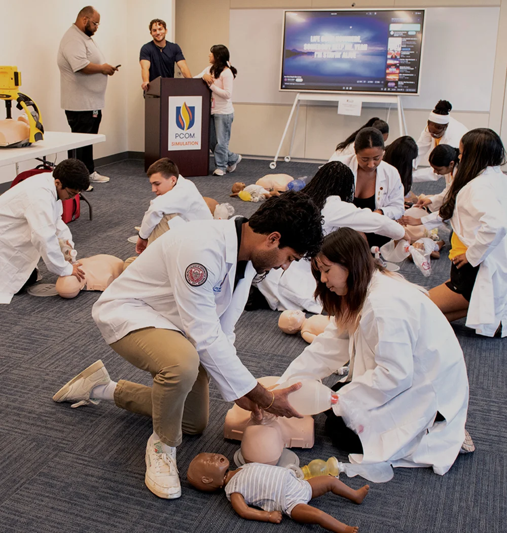 High school students immersed themselves in hands-on exploration through PCOM Opportunities Academy—discovering pathways in medicine and health care while practicing critical thinking and problem-based learning through interactive labs and activities.