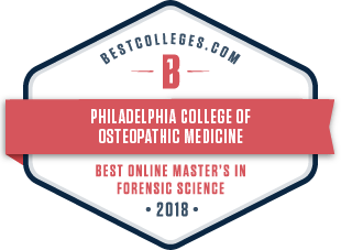 BestColleges.com 2018 Award logo for Best Online Master's in Forensic Medicine