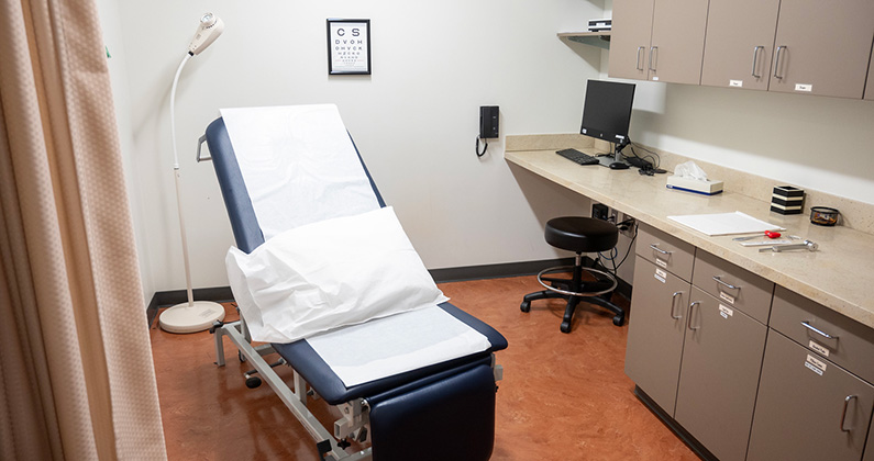 Standardized patient exam room at the PCOM Georgia Simulation Center