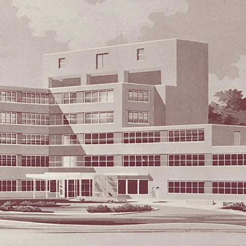 Sepia photo of the the Frederic H. Barth Pavilion.