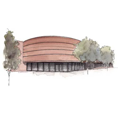 Sketch of the commercial building which will become PCOM Georgia's main campus building in Suwanee
