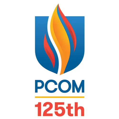 PCOM 125th logo