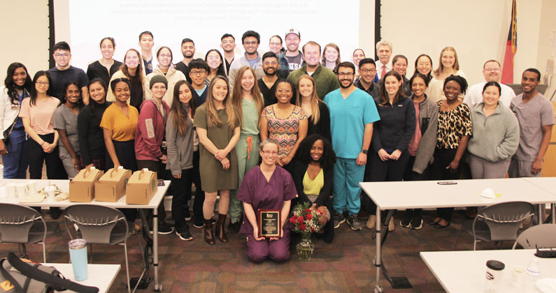 PCOM Georgia DO students gather to honor Professor Diana Peterson, PhD