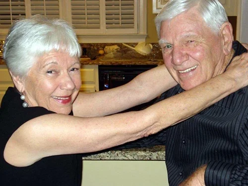 Cornelia and Charles Dorsey embrace