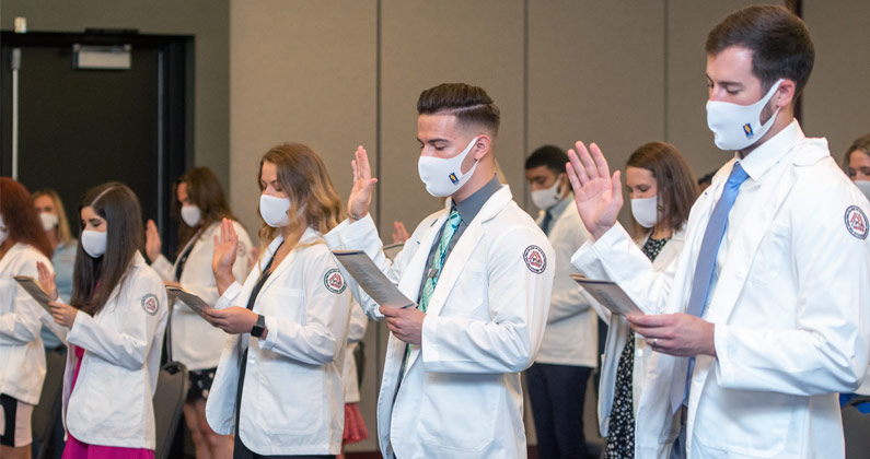 PCOM Georgia's first year PA studies and DPT students took an oath of patient care during their white coat ceremonies.