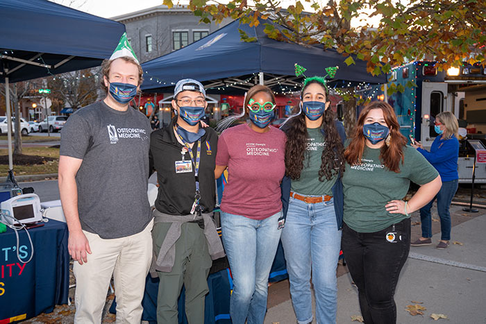 PCOM Georgia medical students volunteered to promote PCOM Georgia at Suwanee's Jolly Holly Day