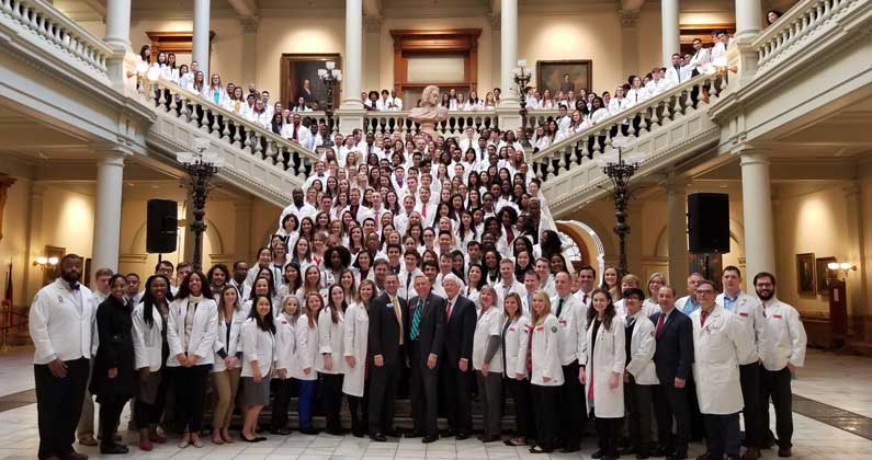 GA-PCOM pharmacy students recently took part in the "Day at the Dome" event held at the Georgia State Capitol.