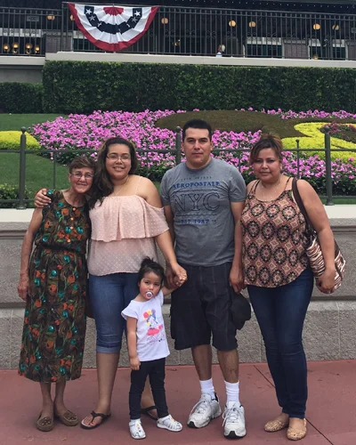 Ana Juarez and her family at Magic Kingdom