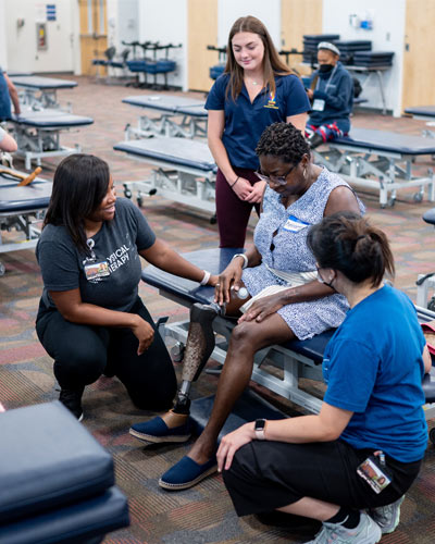 Students from the Physical Therapy program demonstrate mobility exercises