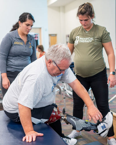 PT students getting hands-on practice