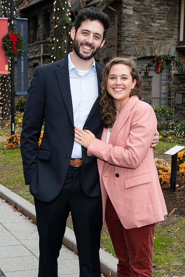 PCOM alum Anthony Guillorn, DO ’20, proposed to classmate Nicole McAndrew, DO ’20, at the College campus in Philadelphia