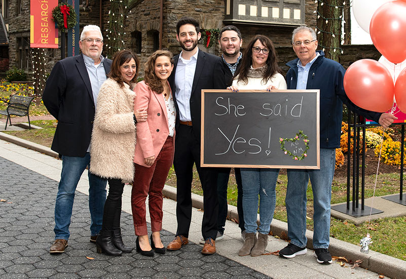 PCOM alumni Dr. Guillorn amd Dr. McAndrew and their families after the proposal