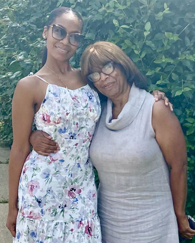 Kerri Newton and her mother embracing