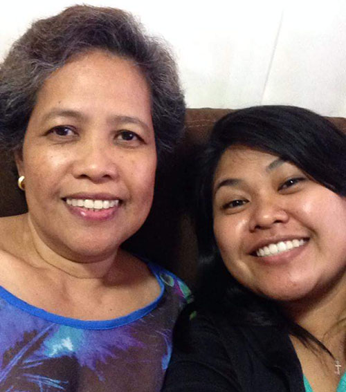 PCOM residency graduate Odessa Pulido smiles in a selfie photo with her mom Lilia