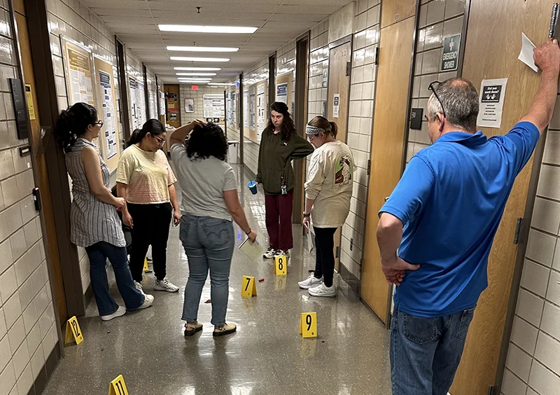 Forensic Medicine students participate in a mock crime scene activity