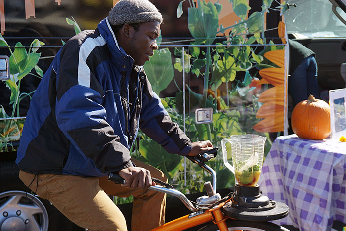 A Philly resident participates in a fun activity 