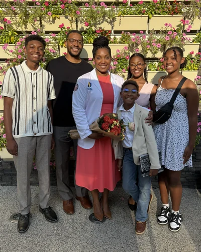Vanessa Brown (DO '29) and her family