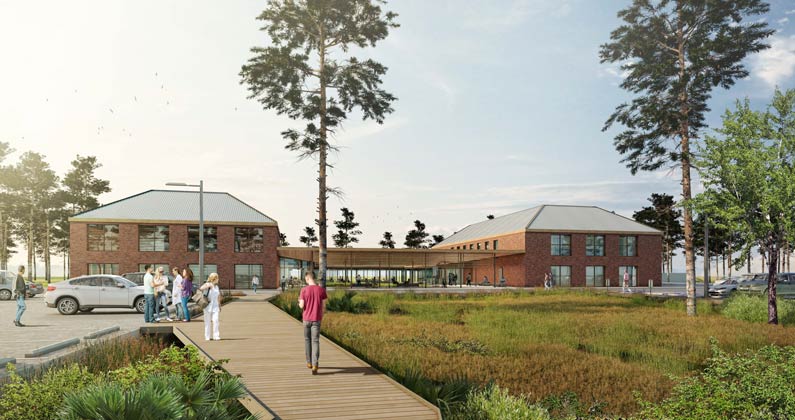 Architectural rendering of PCOM South Georgia campus building