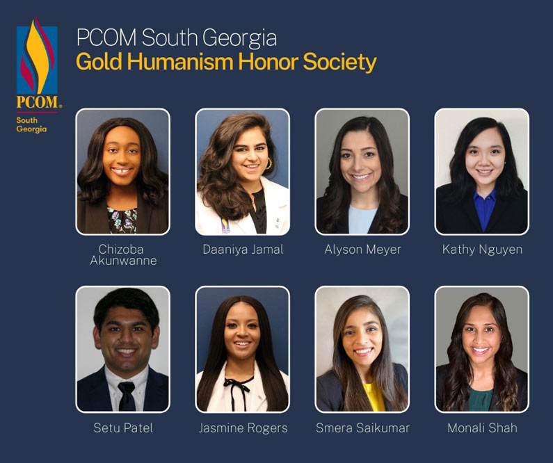 Inaugural members of the PCOM South Georgia Gold Humanism Honor Society Chapter