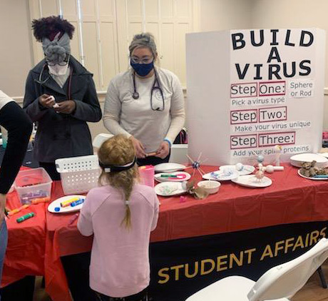 PCOM South Georgia medical students educate families on the COVID-19 virus and vaccines.