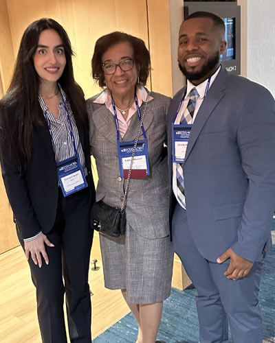 Shahrzad Zamani (DO ’25), Jordan Howard (DO ’26) and Edith Peterson Mitchell, MD