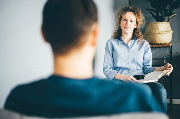 Patient and counselor have discussion