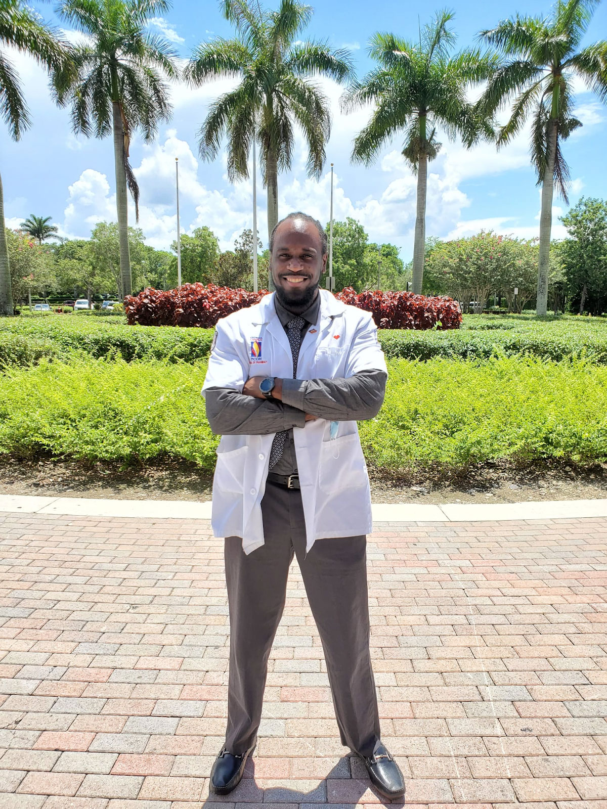 Pharmacy student Joseph Monplaisir, Class of 2021, is pictured. Monplaisir describes his 4th-year rotation in ambulatory care pharmacy.